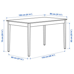 Set masa scaune Ikea Nasinge/Nordviken 130x80 1+4 (Alb) Thumb