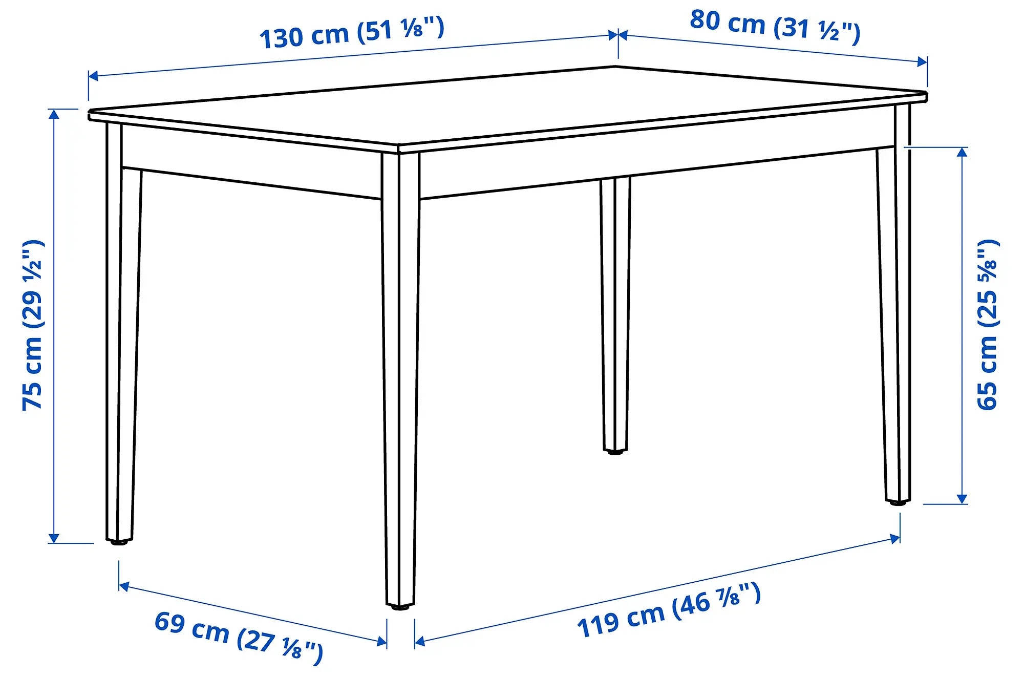 Set masa scaune Ikea Nasinge/Nordviken 130x80 1+4 (Alb)