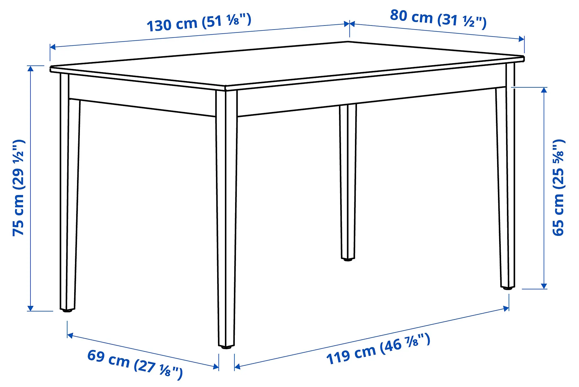 Set masa scaune Ikea Nasinge/Tibbleby 130x80 1+4 (Alb/Bej-gri)