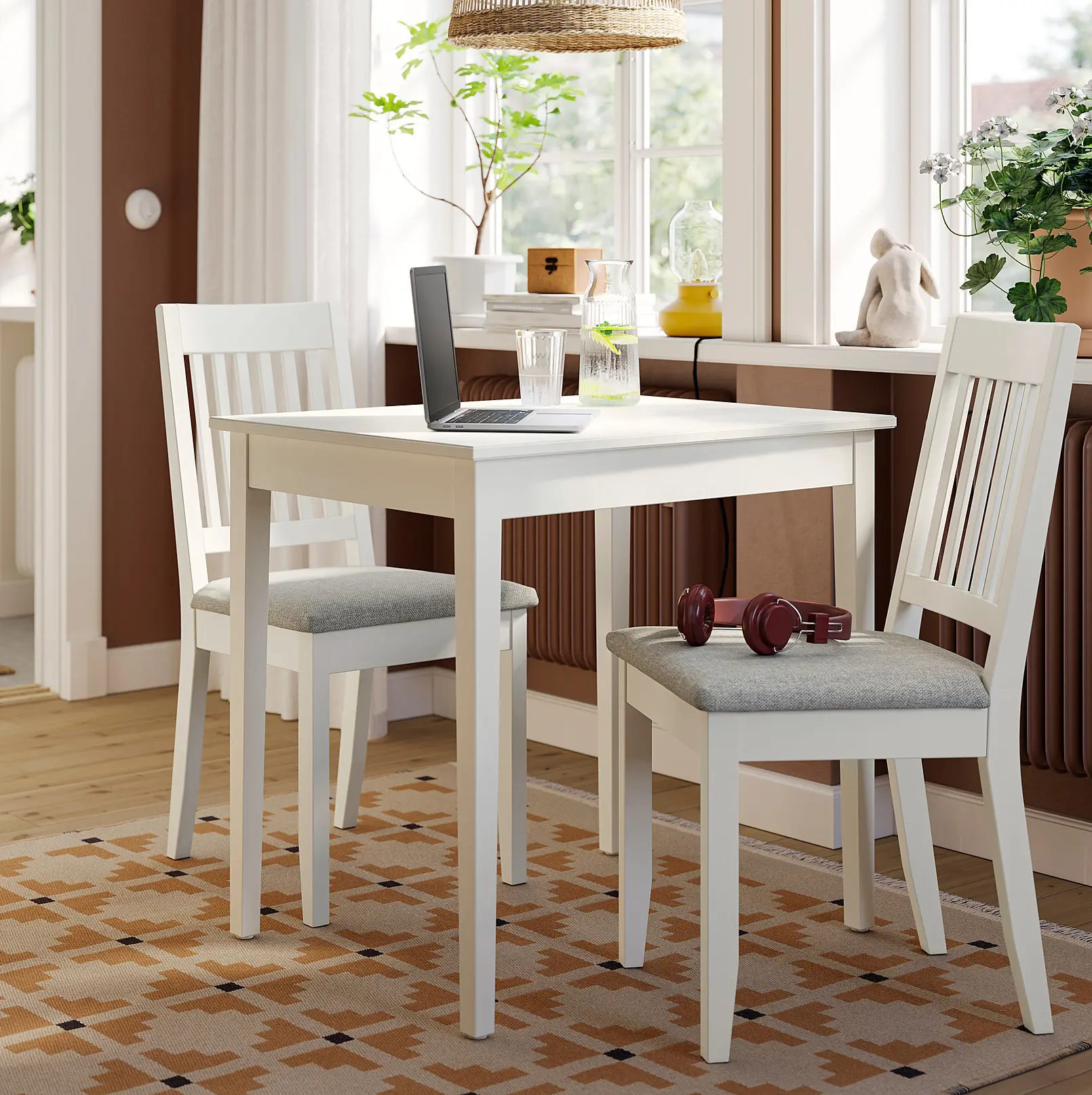 Set masa scaune Ikea Nasinge/Tibbleby 80x60 1+2 (Alb/Bej-gri)