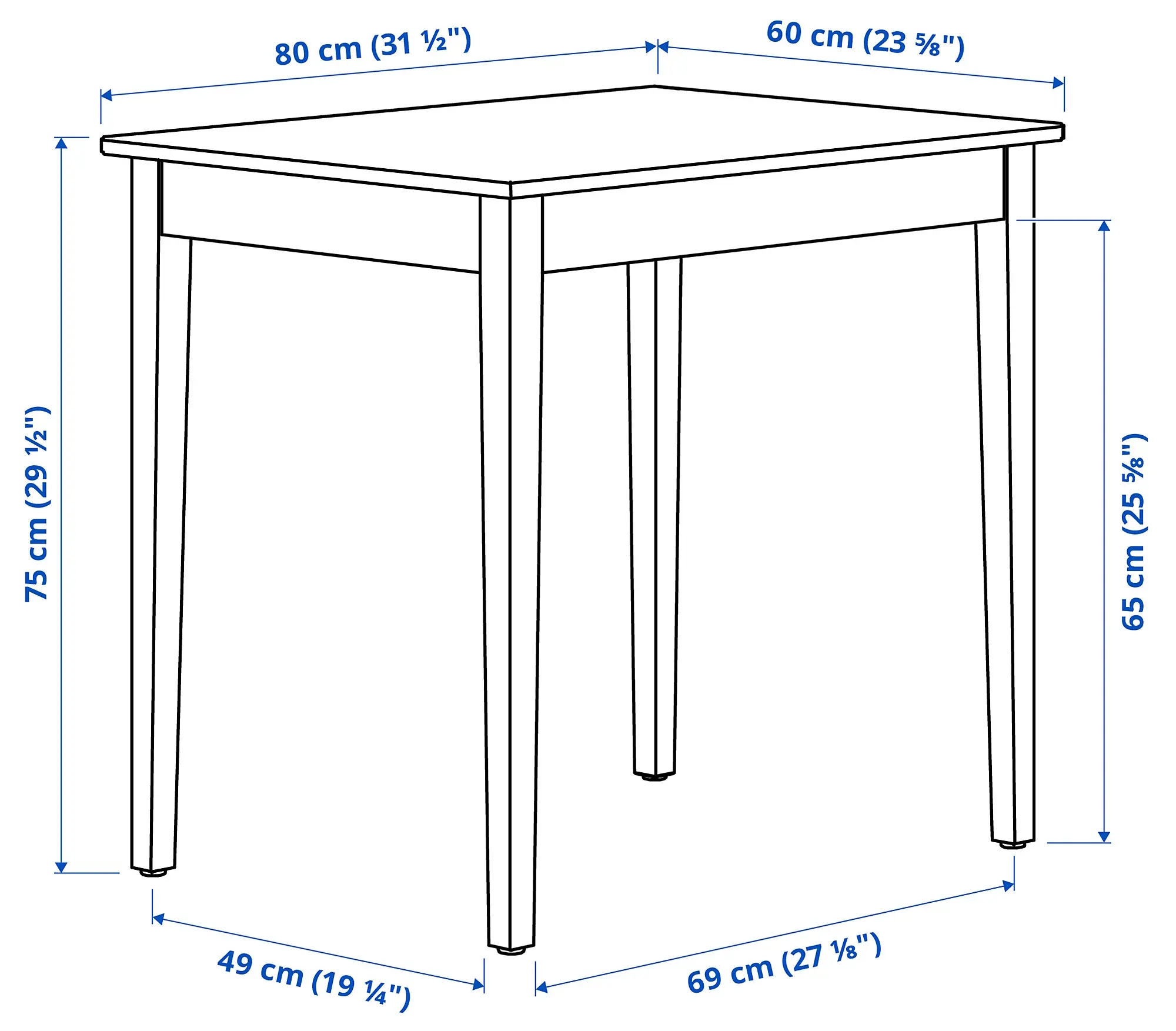 Set masa scaune Ikea Nasinge/Tibbleby 80x60 1+2 (Alb/Bej-gri)
