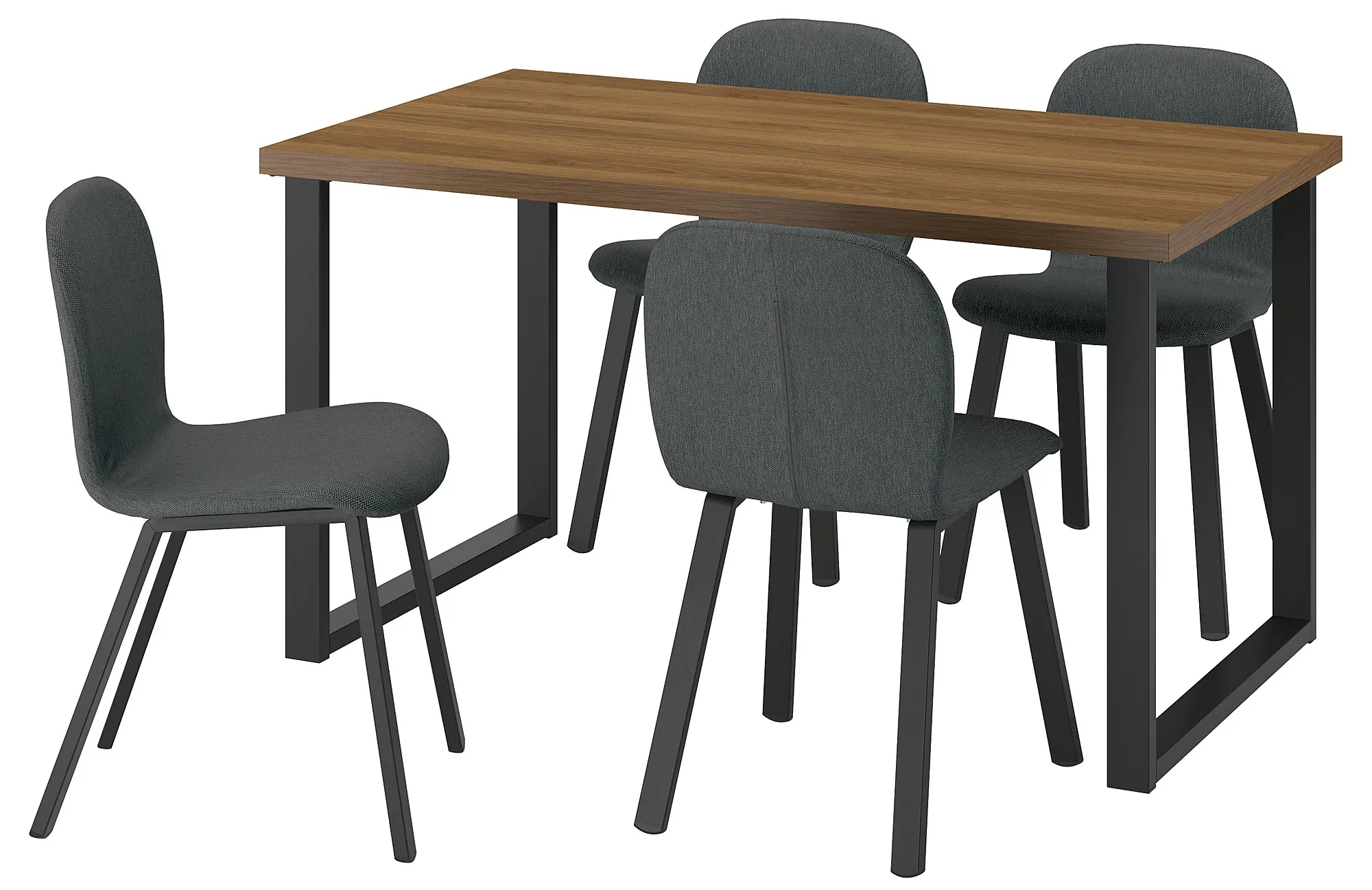 Set masa scaune Ikea Skalsta 1+4 (Nuc/Gri inchis)