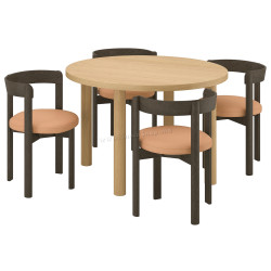 Set masa scaune Ikea Stockholm 2025 115 1+4 (Furnir stejar/Maro)
