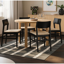 Set masa scaune Ikea Stockholm 2025/Skansnas 115 1+4 (Furnir stejar/Negru)