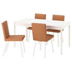 Set masa scaune Ikea Tonstad/Bomstad 150x80 1+4 (Alb murdar/Maro auriu) Thumb