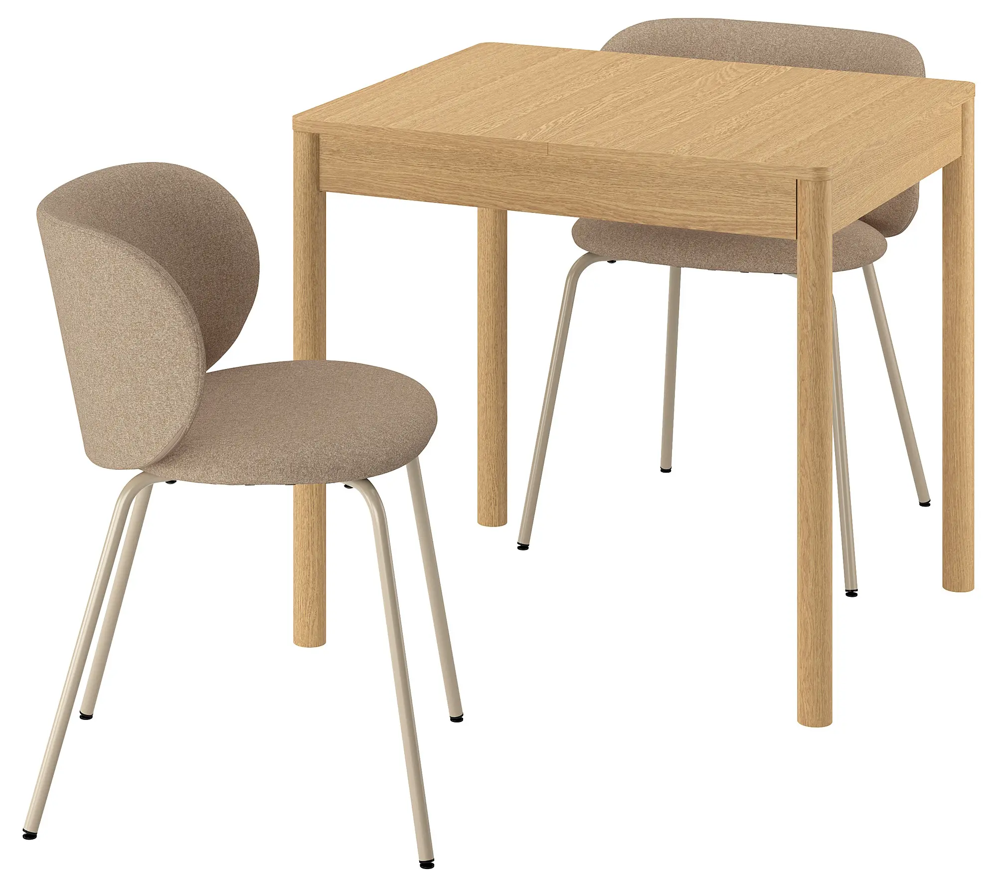 Set masa scaune Ikea Tonstad/Krylbo/Tonerud 80/120x70 1+2 (Furnir stejar/Bej inchis)