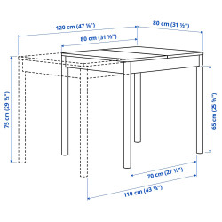 Set masa scaune Ikea Tonstad/Krylbo/Tonerud 80/120x70 1+2 (Furnir stejar/Bej inchis) Thumb