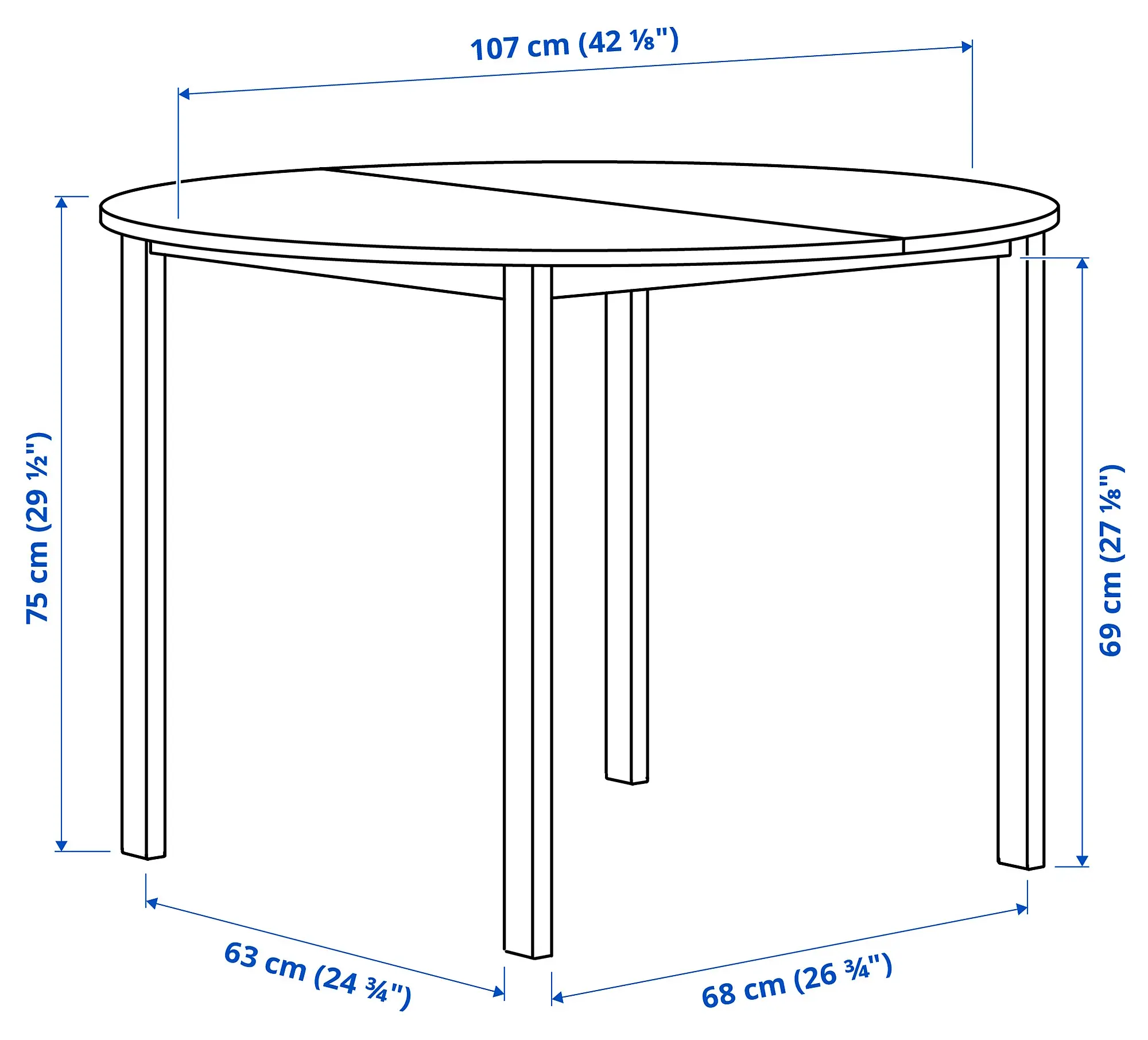 Set masa scaune Ikea Vihals 107 1+4 (Alb)
