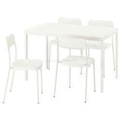 Set masa scaune Ikea Vihals 120/180x74 1+4 (Alb)
