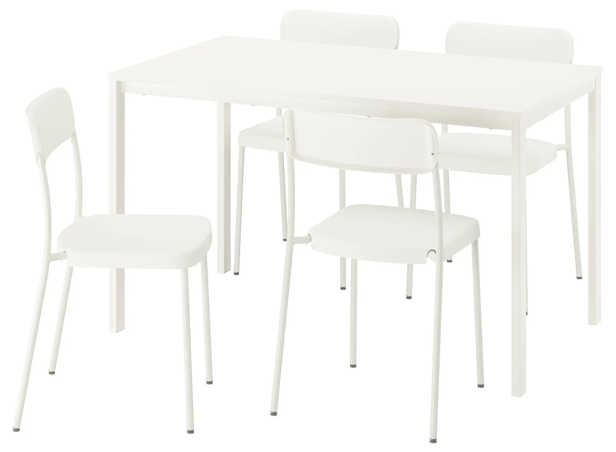 Set masa scaune Ikea Vihals 125x74 1+4 (Alb)