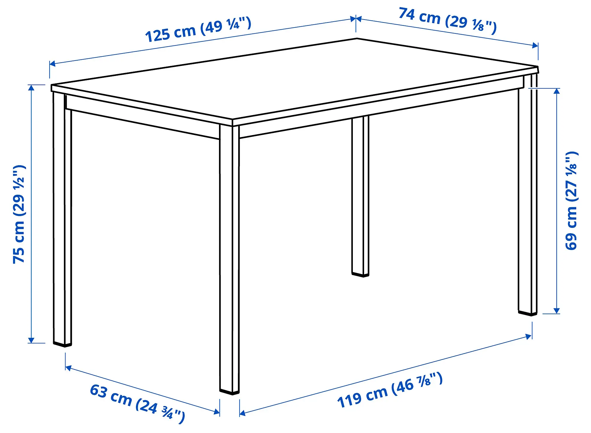 Set masa scaune Ikea Vihals 125x74 1+4 (Alb)