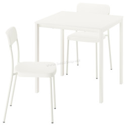 Set masa scaune Ikea Vihals 74x74 1+2 (Alb)