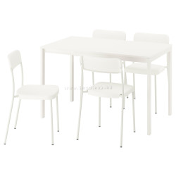 Set masa scaune Ikea Vihals 84/120x74 1+4 (Alb)