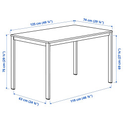 Set masa scaune Ikea Vihals/Buslatt 125x74 1+4 (Alb/Pin) Thumb