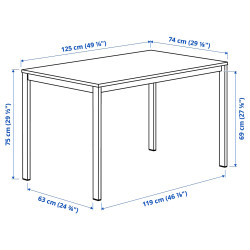 Set masa scaune Ikea Vihals/Tibbleby 125x74 1+4 (Alb/Bej-gri) Thumb