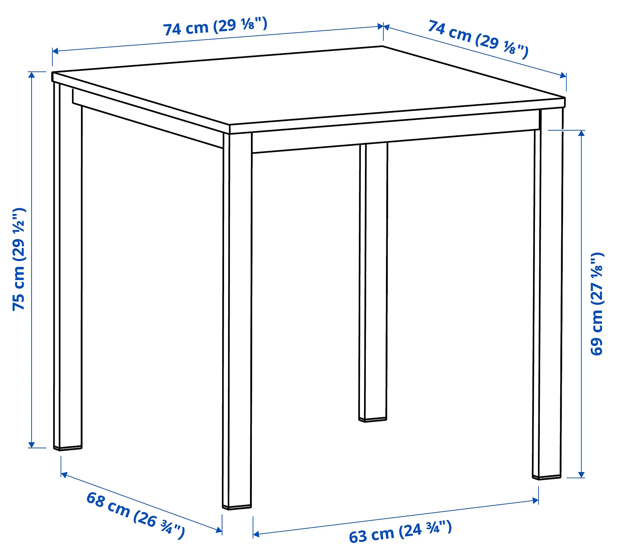 Обеденный набор Ikea Vihals/Tibbleby 74x74 1+2 (Белый/Серо-бежевый)