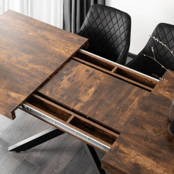 Set masa + 4 scaune Mebel Elite Hampton 160-240/Bresso (Rustic Oak/Black) Thumb