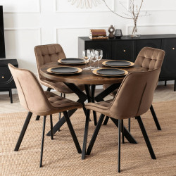 Set masa + 4 scaune Mebel Elite Lukas 100-250/Rick (Rustic Oak/Brown) Thumb