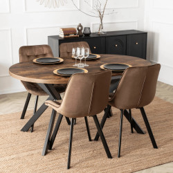 Set masa + 4 scaune Mebel Elite Lukas 100-250/Rick (Rustic Oak/Brown) Thumb