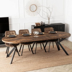 Set masa + 4 scaune Mebel Elite Lukas 100-250/Rick (Rustic Oak/Brown) Thumb