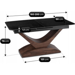 Обеденный набор 1+4 Mebel Elite Alicante 160/200 Edrick (Black/Walnut/Brown) Thumb