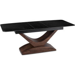 Обеденный набор 1+4 Mebel Elite Alicante 160/200 Edrick (Black/Walnut/Rude) Thumb