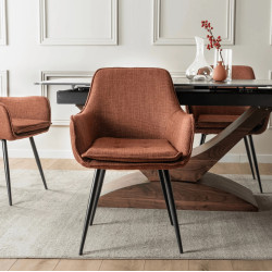 Обеденный набор 1+4 Mebel Elite Alicante 160/200 Edrick (Black/Walnut/Rude) Thumb