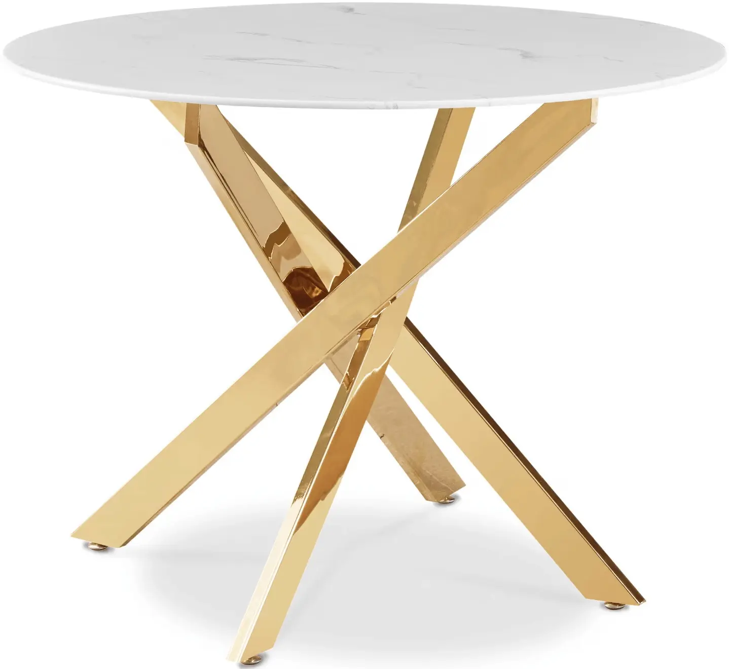 Обеденный набор 1+4 Mebel Elite Bali 100 Lucky (White Marble/Gold/Green) - 2