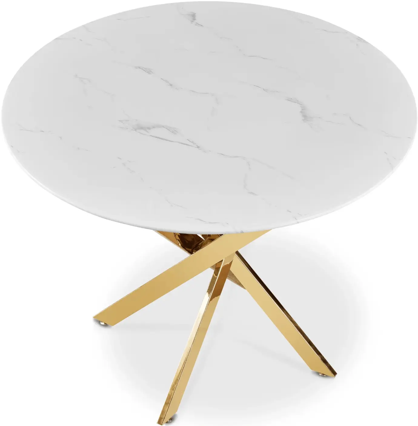 Обеденный набор 1+4 Mebel Elite Bali 100 Lucky (White Marble/Gold/Green) - 3
