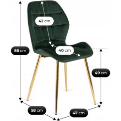 Обеденный набор 1+4 Mebel Elite Bali 100 Lucky (White Marble/Gold/Green) Thumb