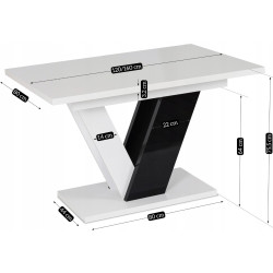 Обеденный набор 1+4 Mebel Elite Clark 120/160 Lucky (White/Black/Dark Blue) Thumb