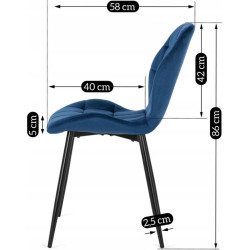 Обеденный набор 1+4 Mebel Elite Clark 120/160 Lucky (White/Black/Dark Blue) Thumb
