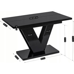 Обеденный набор 1+4 Mebel Elite Clark 120/160 Rick (Black/Grey) Thumb