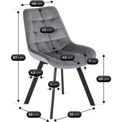 Обеденный набор 1+4 Mebel Elite Clark 120/160 Rick (Black/Grey) Thumb