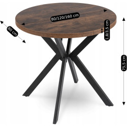 Обеденный набор 1+4 Mebel Elite Dorian 80/160 Lucky (Rustic Oak/Black/Grey) Thumb