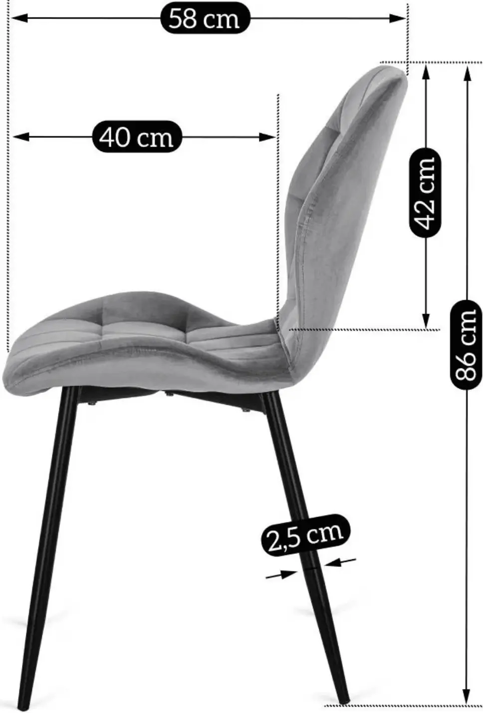 Обеденный набор 1+4 Mebel Elite Dorian 80/160 Lucky (Rustic Oak/Black/Grey) - 7