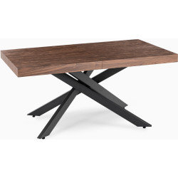 Обеденный набор 1+4 Mebel Elite Hampton 160/240 Akita (Walnut/Black/Cream) Thumb
