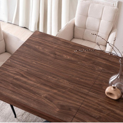 Обеденный набор 1+4 Mebel Elite Hampton 160/240 Akita (Walnut/Black/Cream) Thumb