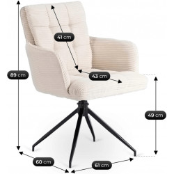Обеденный набор 1+4 Mebel Elite Hampton 160/240 Akita (Walnut/Black/Cream) Thumb