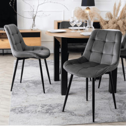Обеденный набор 1+4 Mebel Elite Harry 102/142 Chris (Craft Oak/Black/Grey) Thumb