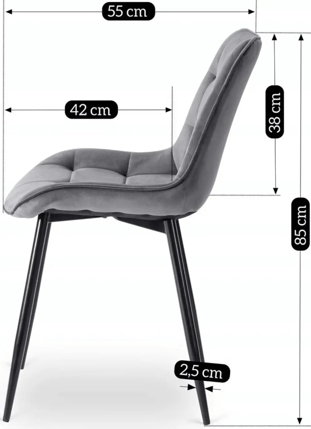Обеденный набор 1+4 Mebel Elite Harry 102/142 Chris (Craft Oak/Black/Grey) - 10