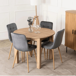 Обеденный набор 1+4 Mebel Elite Harry 102/142 Fredy (Artisan Oak/Grey)