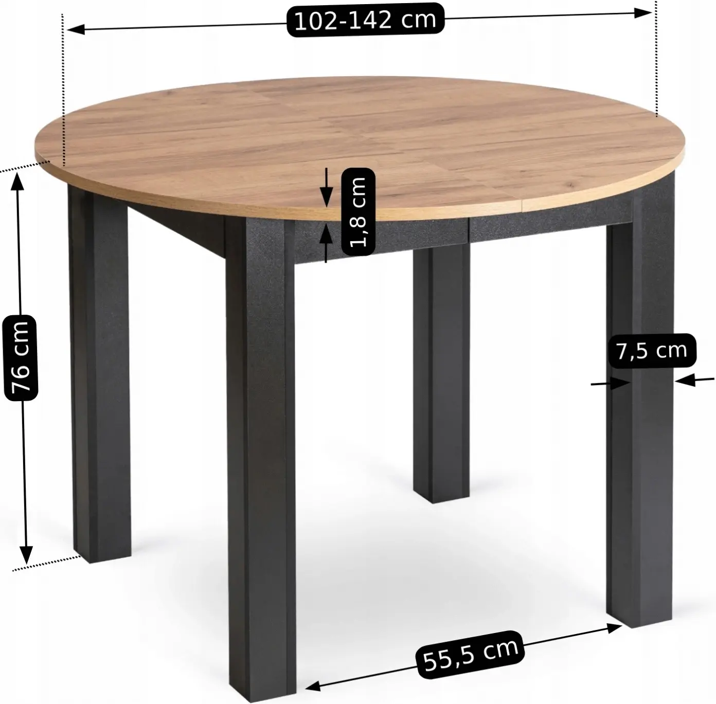 Обеденный набор 1+4 Mebel Elite Harry 102/142 Rick (Craft Oak/Black/Mustard) - 4