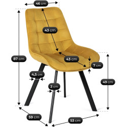 Обеденный набор 1+4 Mebel Elite Harry 102/142 Rick (Craft Oak/Black/Mustard) Thumb