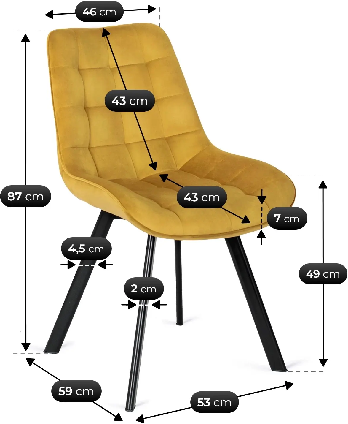 Обеденный набор 1+4 Mebel Elite Harry 102/142 Rick (Craft Oak/Black/Mustard) - 7