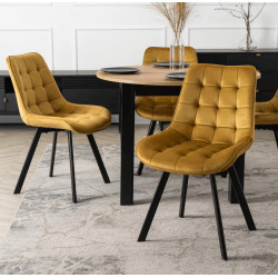 Обеденный набор 1+4 Mebel Elite Harry 102/142 Rick (Craft Oak/Black/Mustard) Thumb