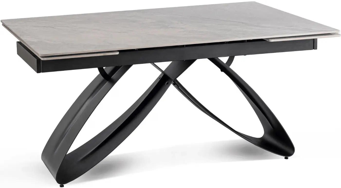 Обеденный набор 1+4 Mebel Elite Luigi 160/240 Paul (Grey Marble/Black/Dark Grey) - 3