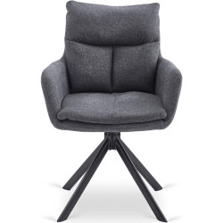Обеденный набор 1+4 Mebel Elite Luigi 160/240 Paul (Grey Marble/Black/Dark Grey) Thumb