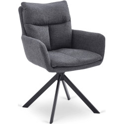 Обеденный набор 1+4 Mebel Elite Luigi 160/240 Paul (Grey Marble/Black/Dark Grey) Thumb