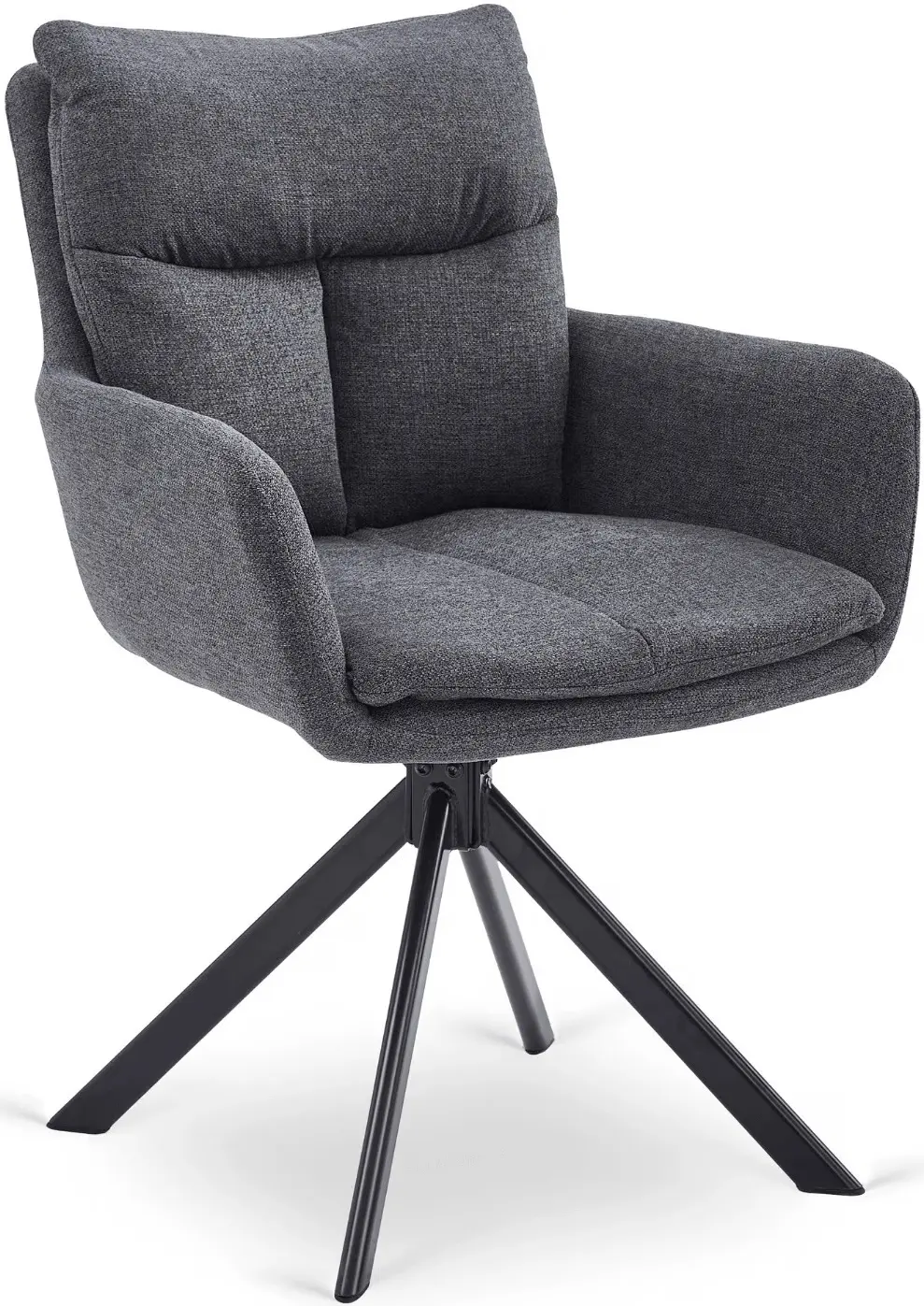 Обеденный набор 1+4 Mebel Elite Luigi 160/240 Paul (Grey Marble/Black/Dark Grey) - 8